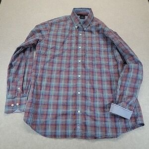 TAILORBYRD COLLECTION Mens Button Down Shirt Plaid Long Sleeve‎ Size L